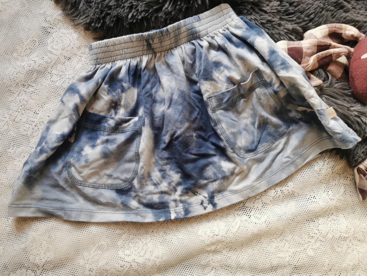 Jax & Lennon Pocket Skirt in Blue Tie Dye (2-3T)