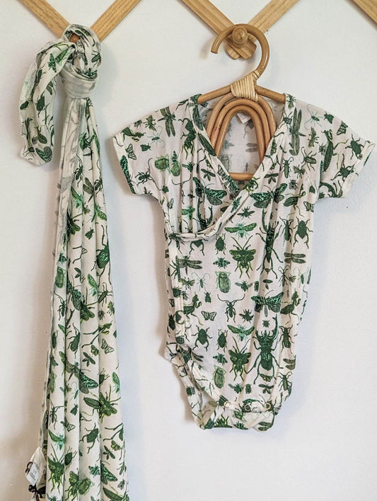 Kate Quinn Wrap Bodysuit & Swaddle Set (3-6)