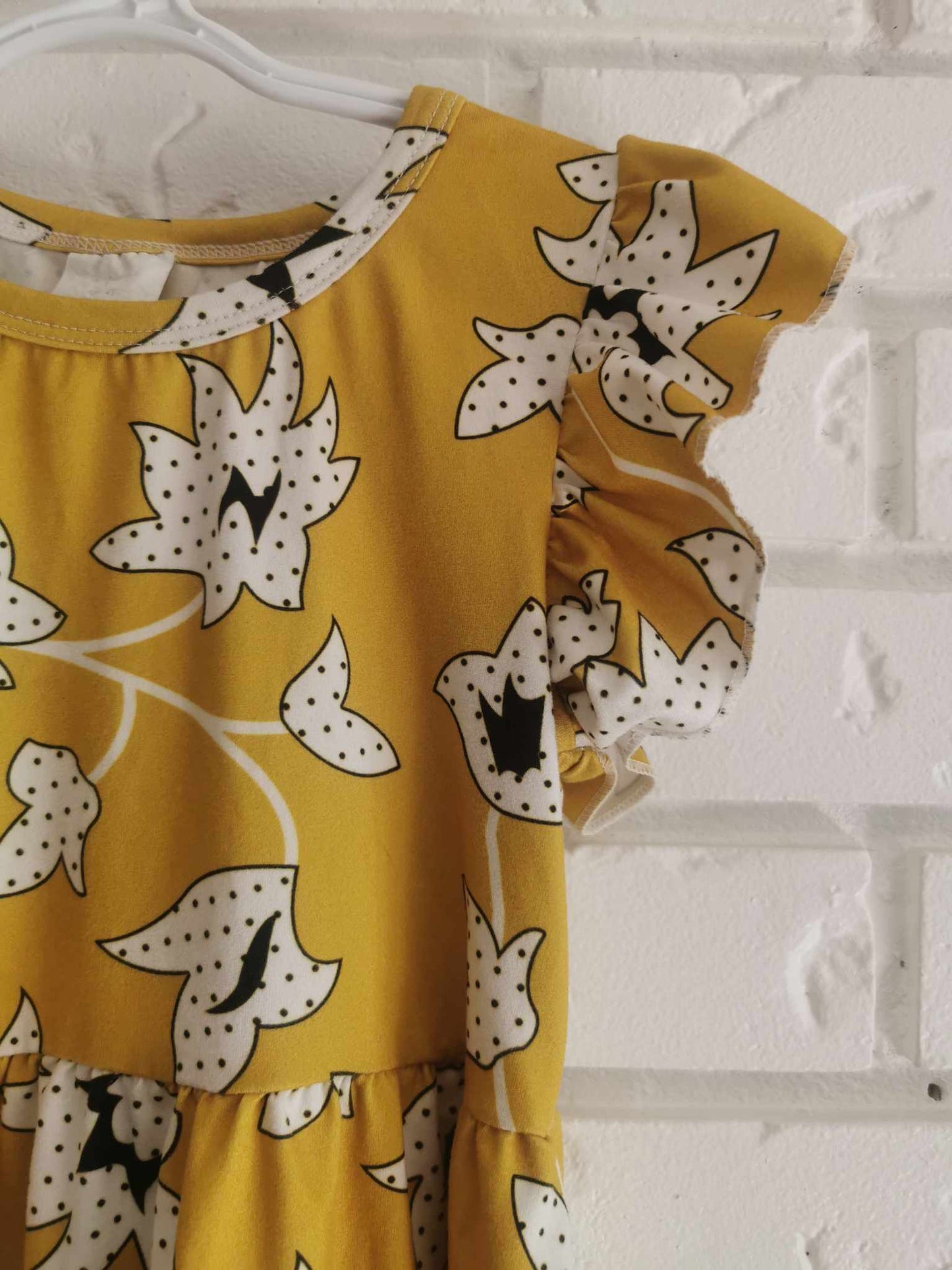 Yellow Flutter Sleeve Dress (4T)