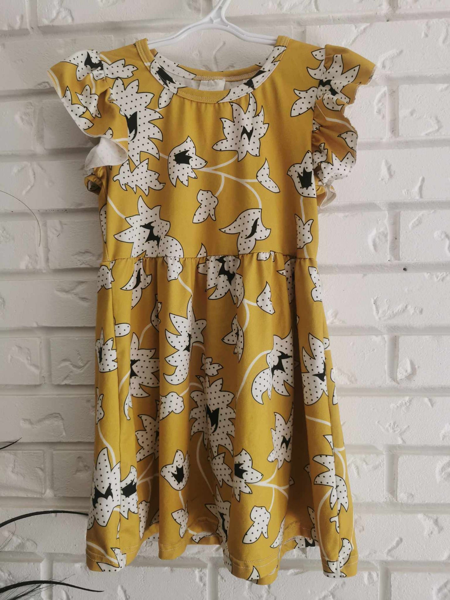 Yellow Flutter Sleeve Dress (4T)