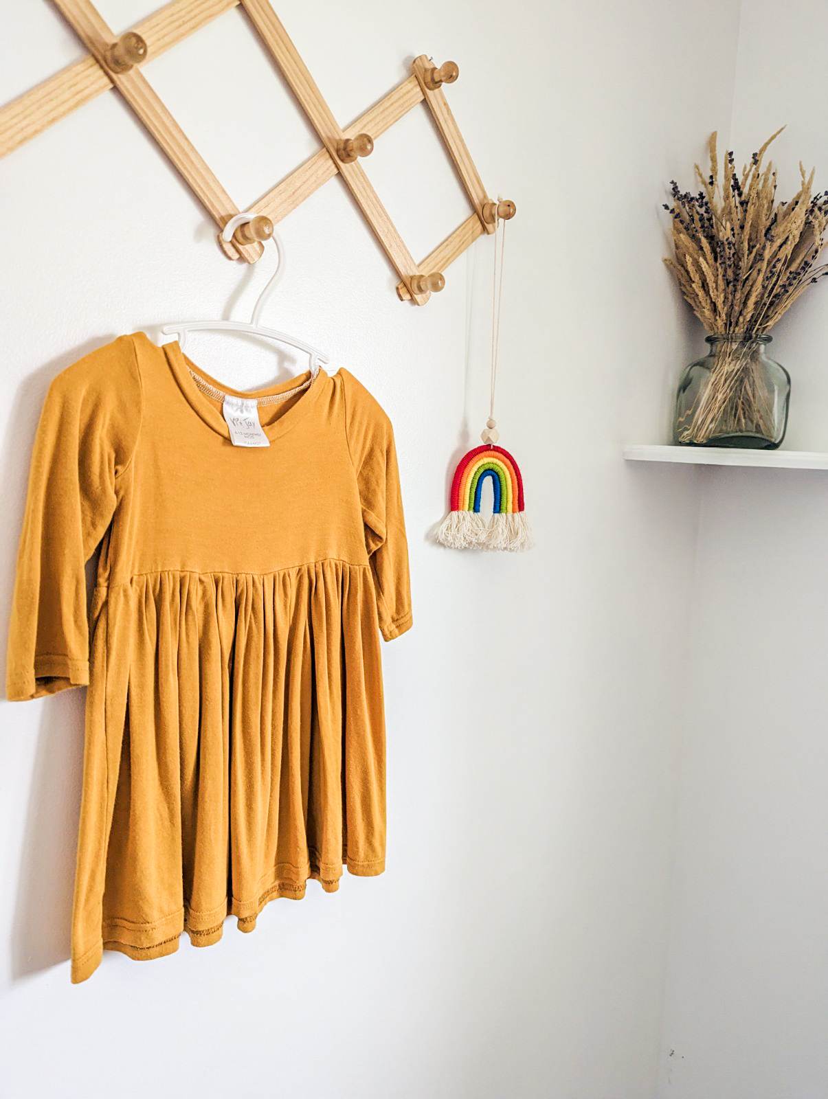 Vi & Jax Long Sleeve Swing Dress in Mustard (6-12)