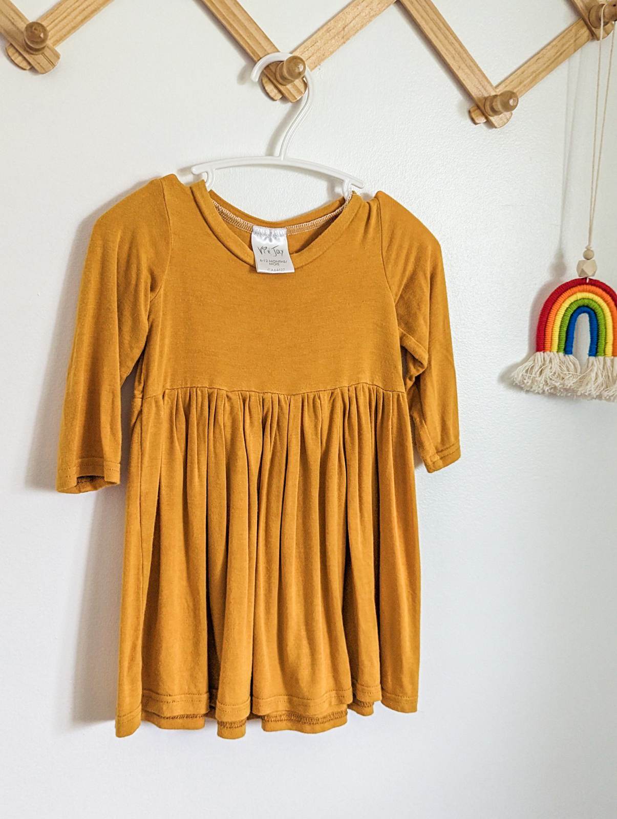 Vi & Jax Long Sleeve Swing Dress in Mustard (6-12)