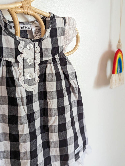 Calvin Klein Cotton Gingham Dress (12m)