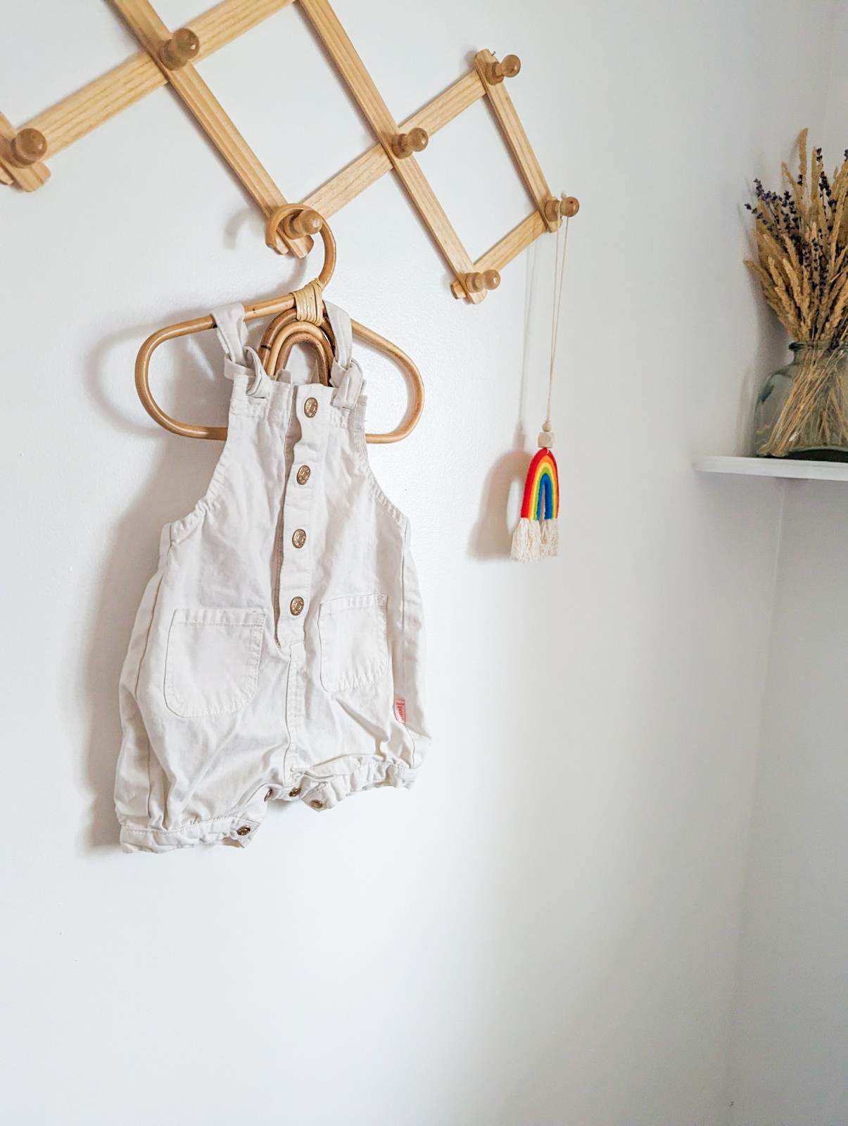 Pumpkin Patch White Shortalls (3-6)