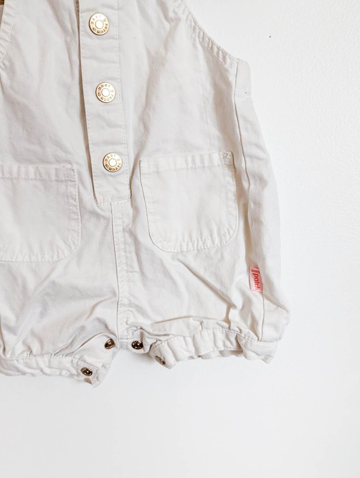 Pumpkin Patch White Shortalls (3-6)