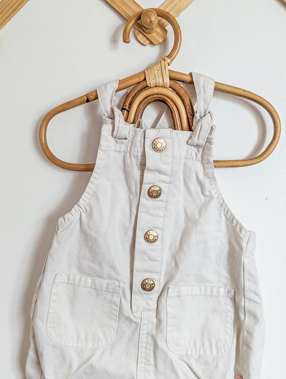 Pumpkin Patch White Shortalls (3-6)