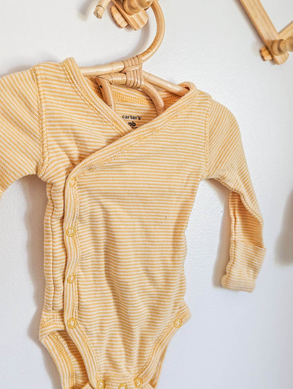 Carter's Long Sleeve Yellow Wrap Bodysuit (NB)