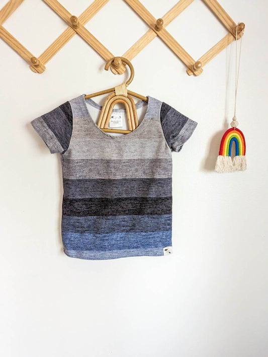 Bear & Roo Tee in Blues & Greys (5t)