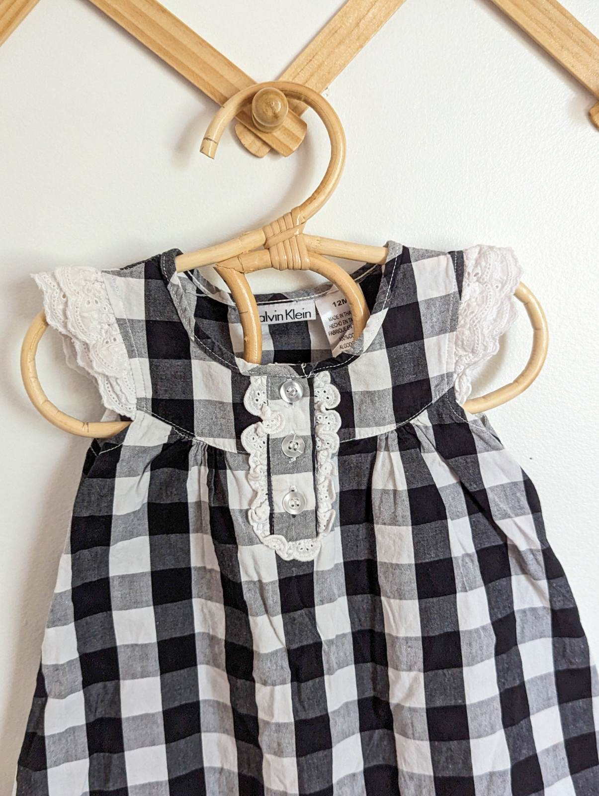 Calvin Klein Cotton Gingham Dress (12m)