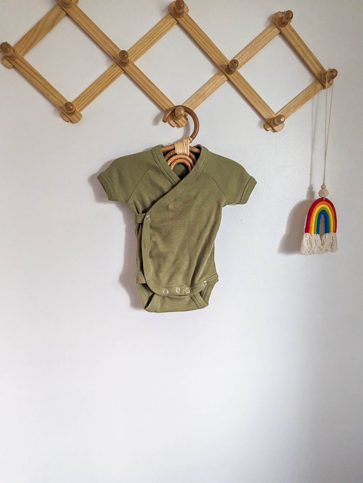 Kate Quinn Organic Cotton Green Wrap Bodysuit (NB)