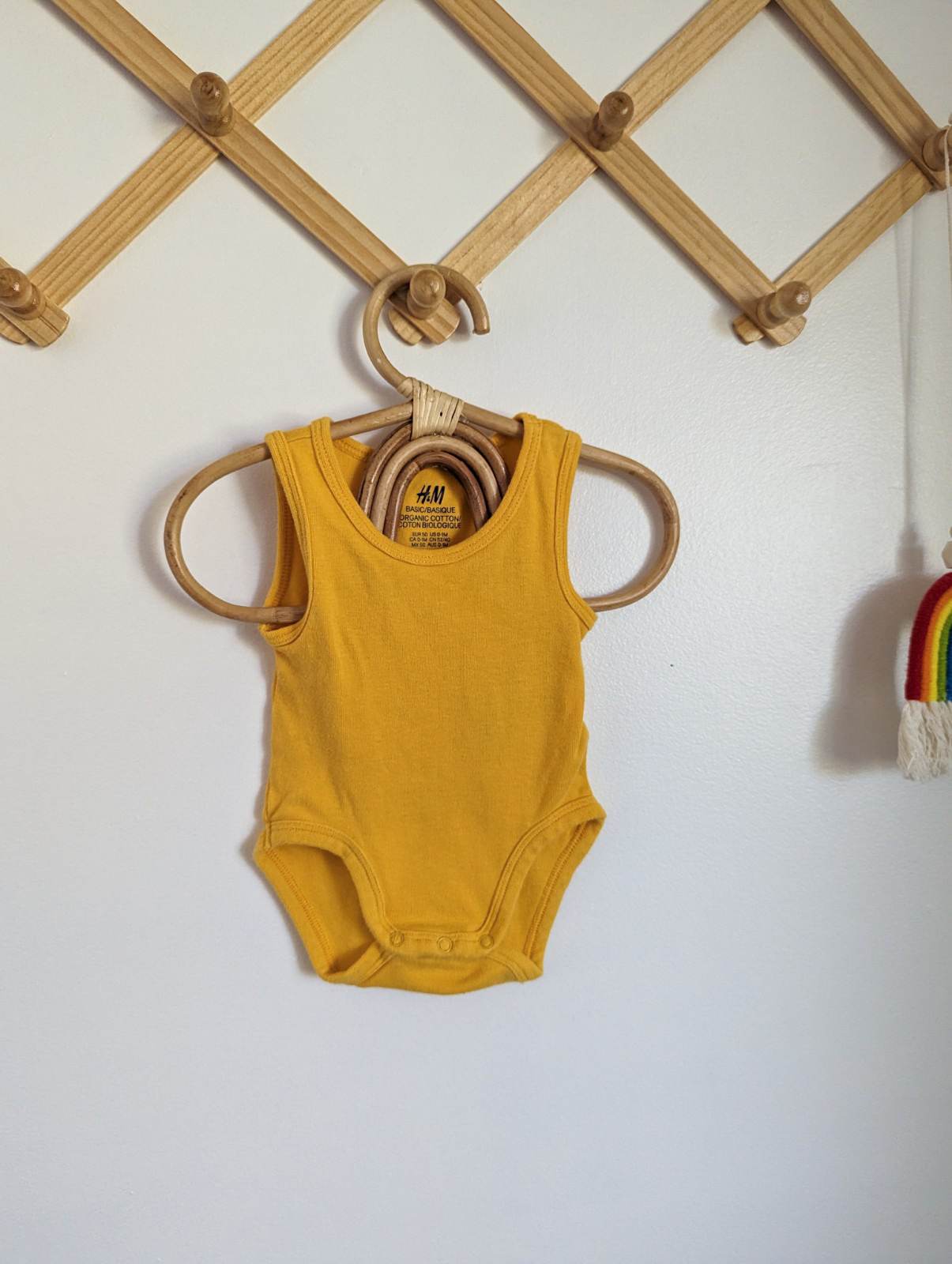 H&M Organic Cotton Yellow Tank Bodysuit (NB)