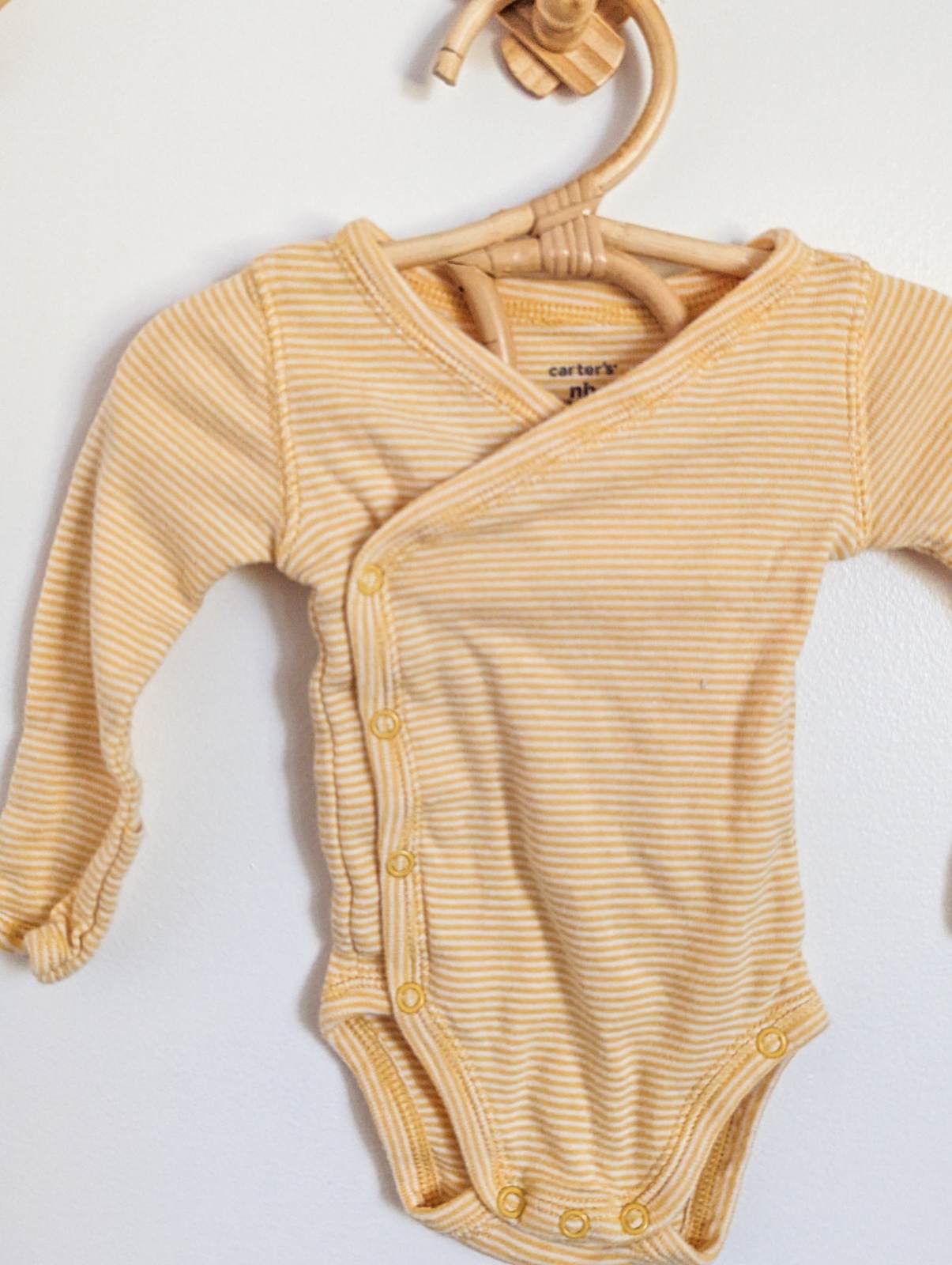 Carter's Long Sleeve Yellow Wrap Bodysuit (NB)