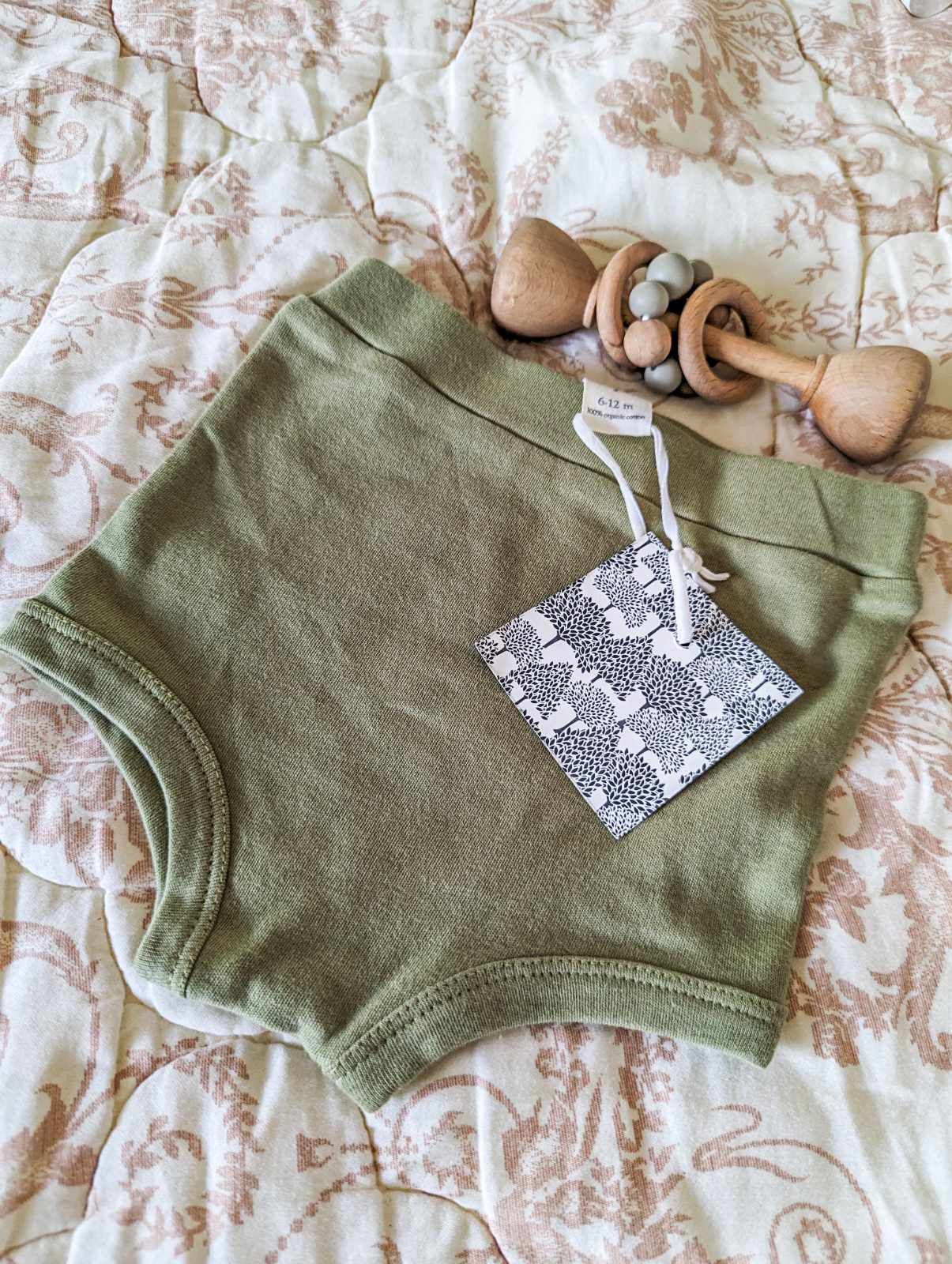 Kate Quinn Organic Cotton Retro Bloomers in Green (6-12)