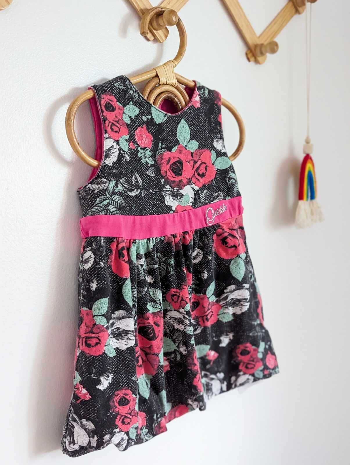 Guess Jeans Bubble Dress in Rose Pattern (18m)