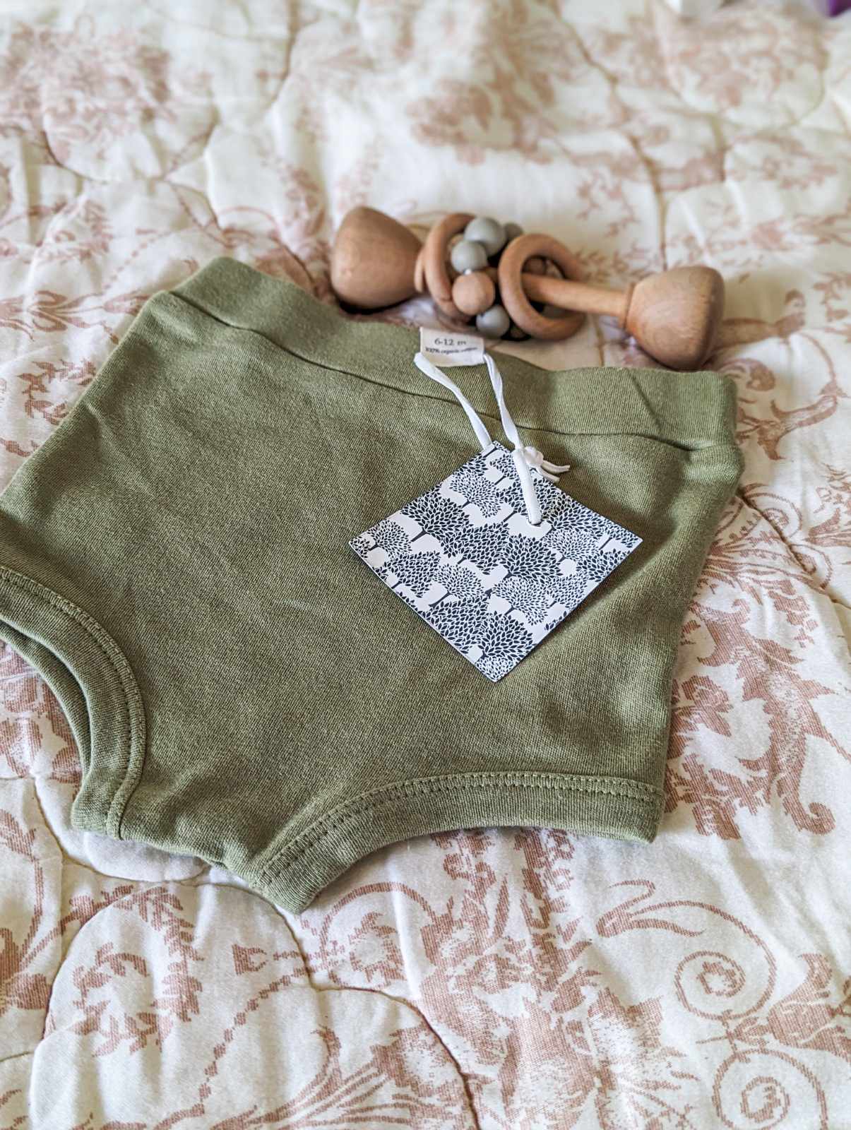 Kate Quinn Organic Cotton Retro Bloomers in Green (6-12)