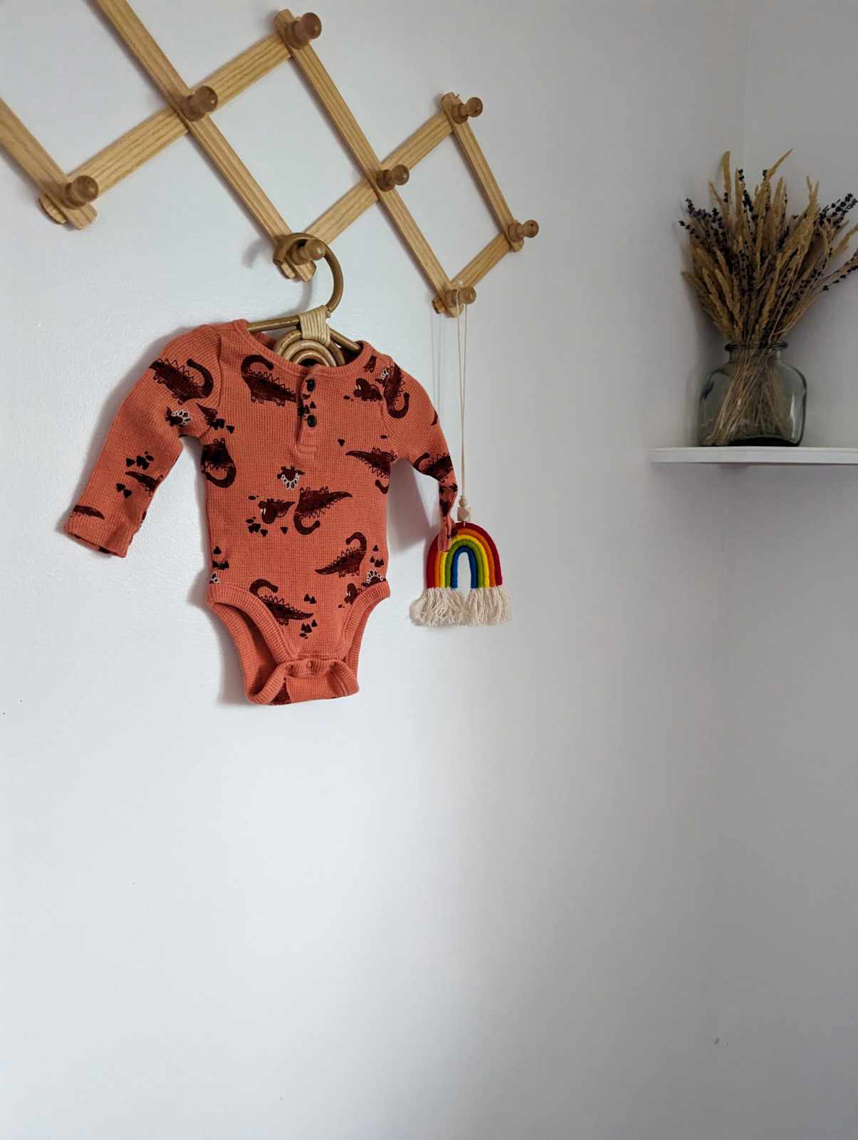 Old Navy Thermal-Knit Henley Bodysuit in Red Dinosaurs (0-3)