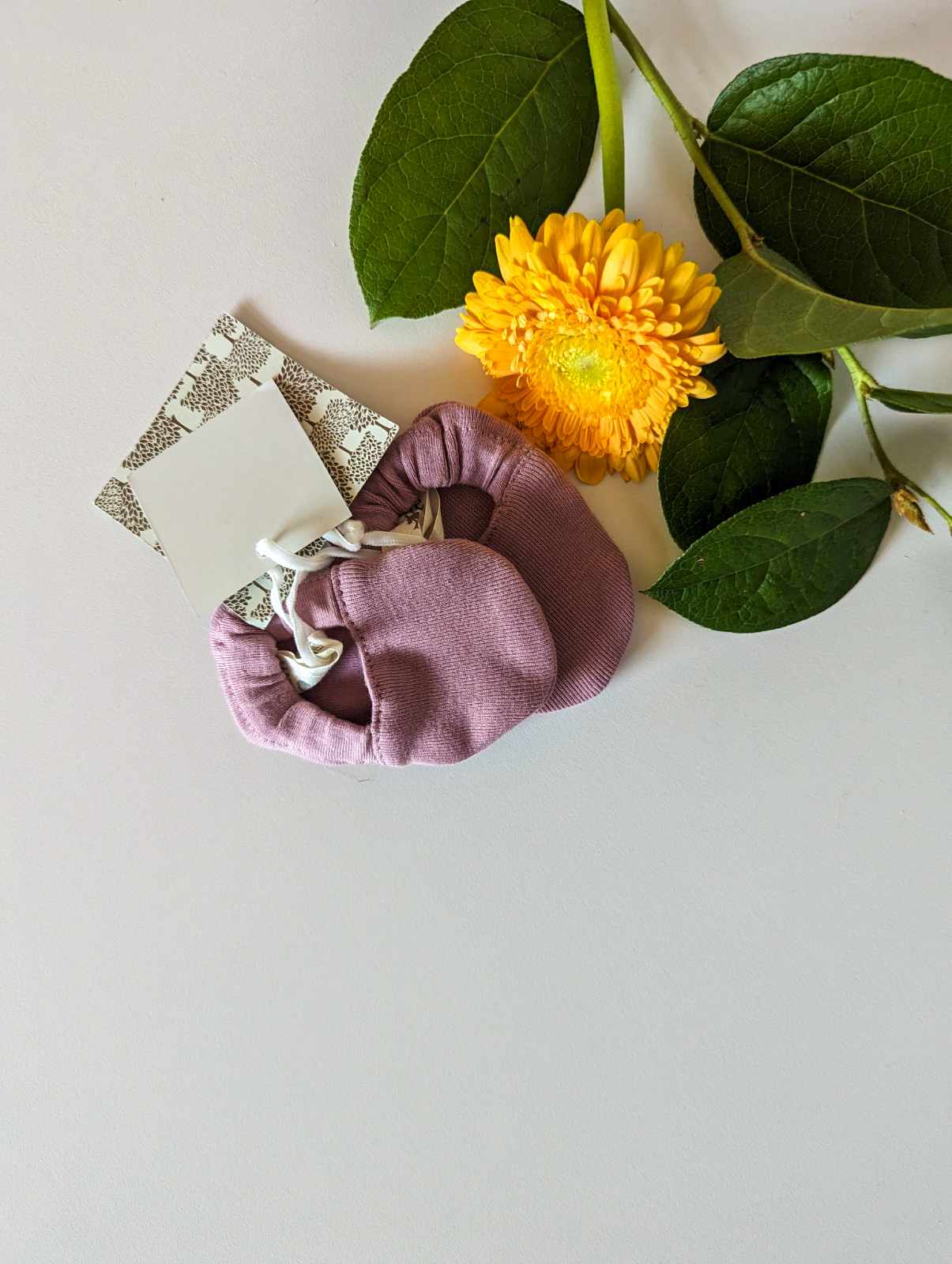 Kate Quinn Organic Cotton Booties in Lavender (0-3m)