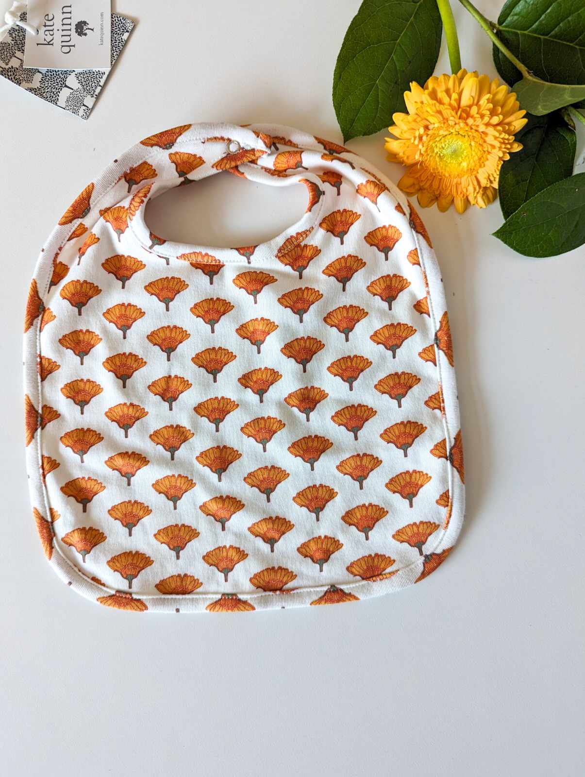 Kate Quinn Organic Cotton Bib in Marigold