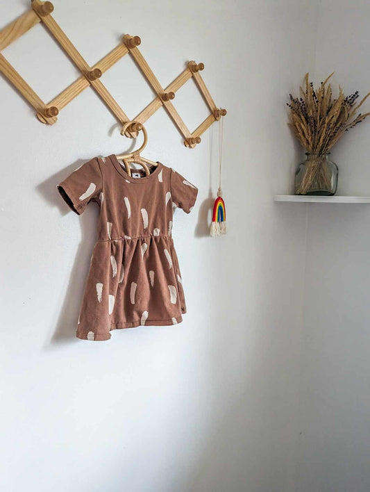 Little & Lively Daphne Dress in Tan (6-12)