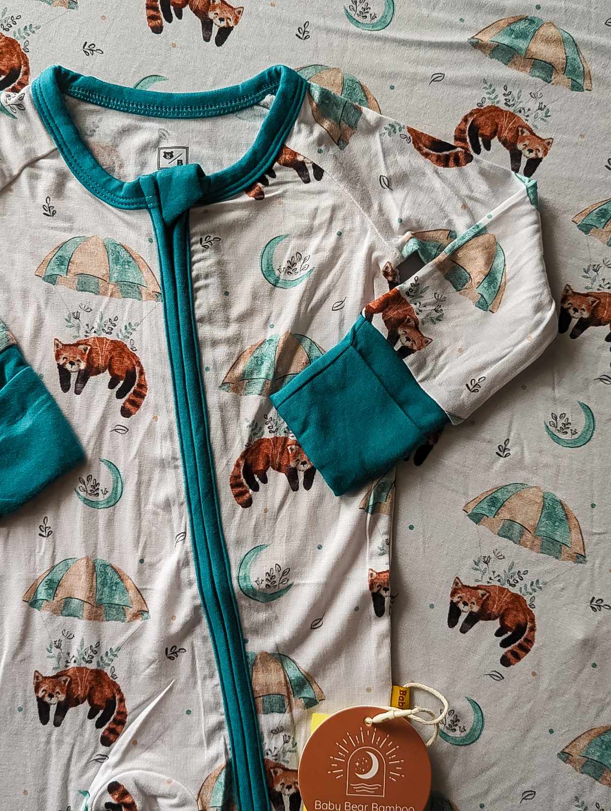 Baby Bear Bamboo Zippies in "Panda-Chute"