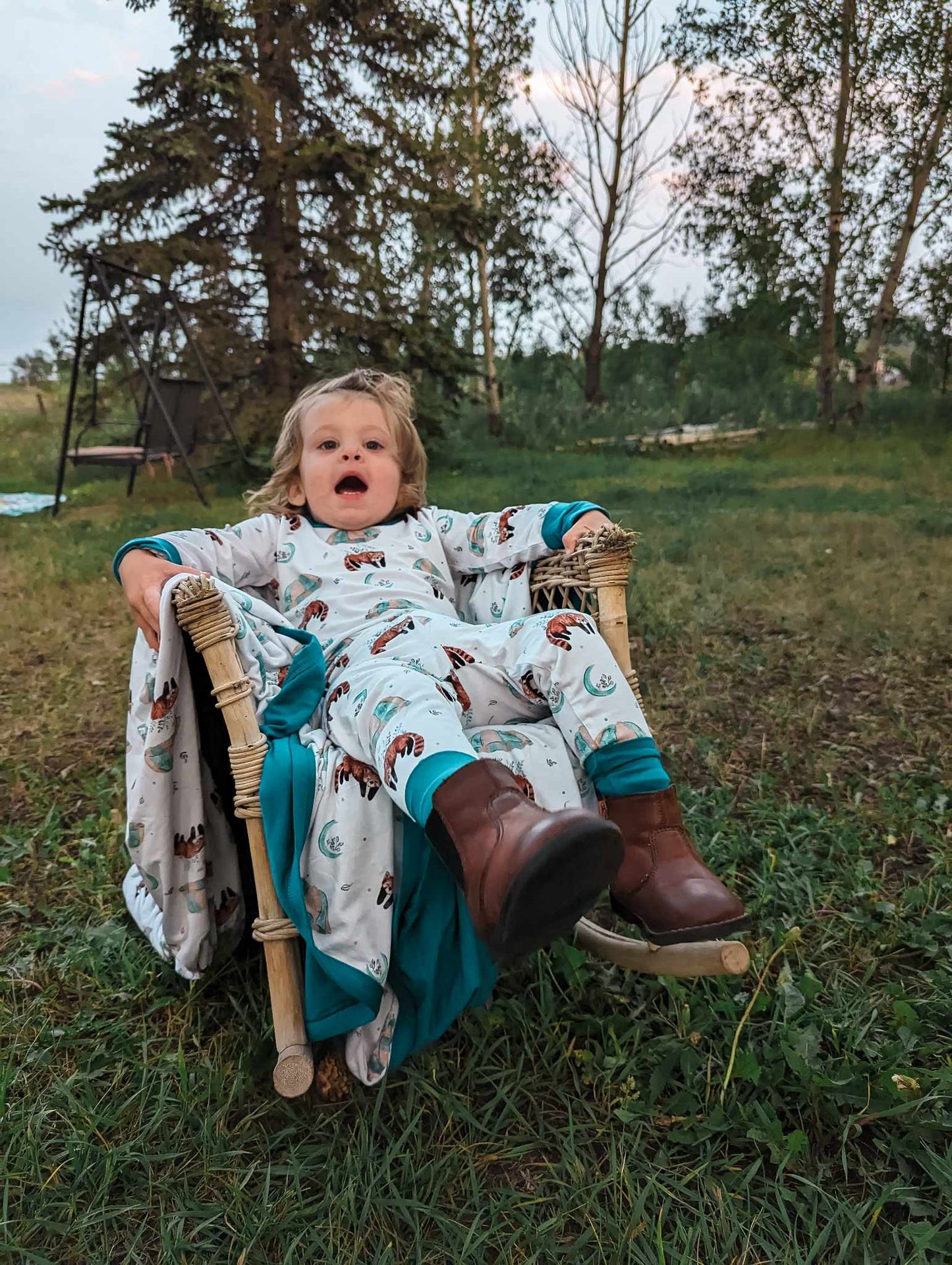 Baby Bear Bamboo 2-Piece Jammies in "Panda-Chute"