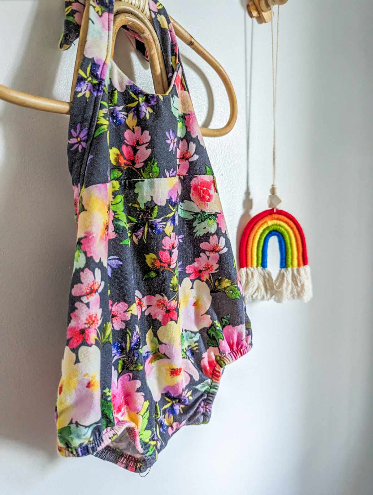 Little & Lively Cotton Summer Romper in Rainbow Floral (0-6)