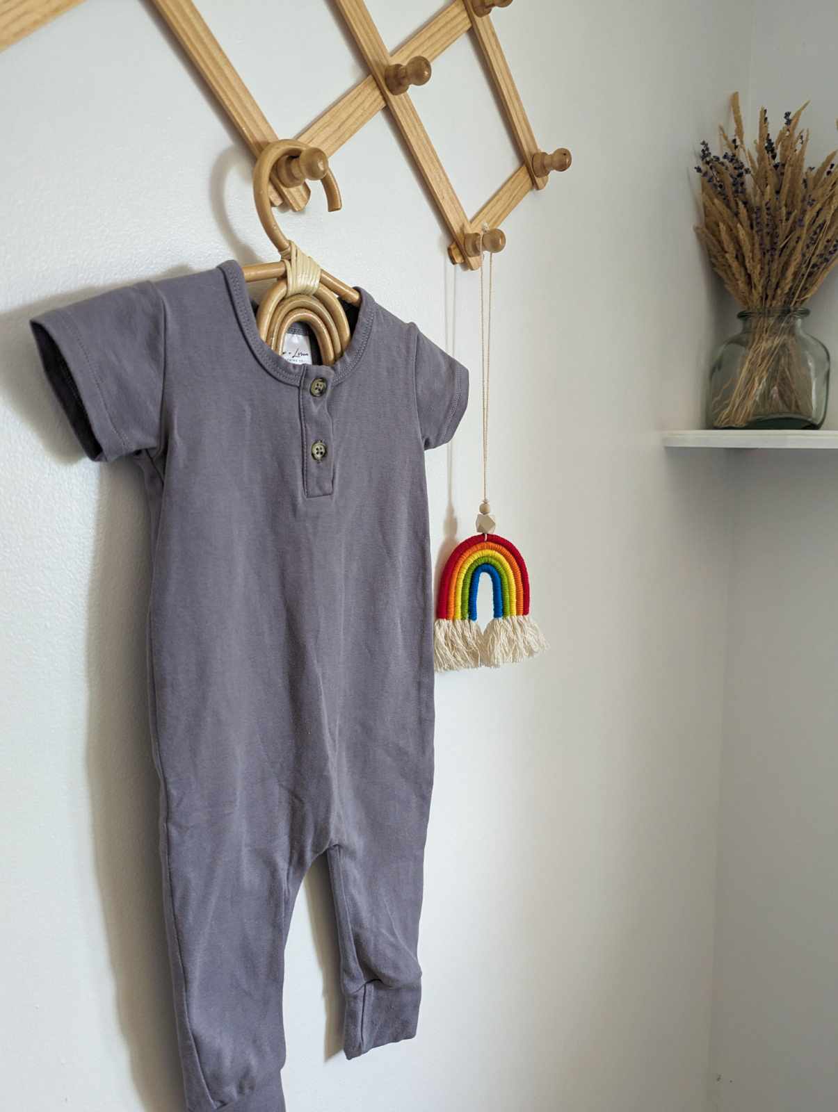 Jax & Lennon Steel Grey Tee Romper (0-6)