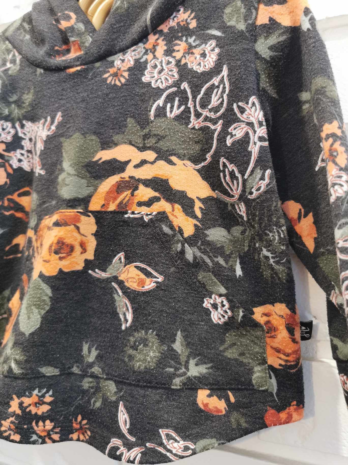 Jax & Lennon Hoodie in Black Florals (12-18)