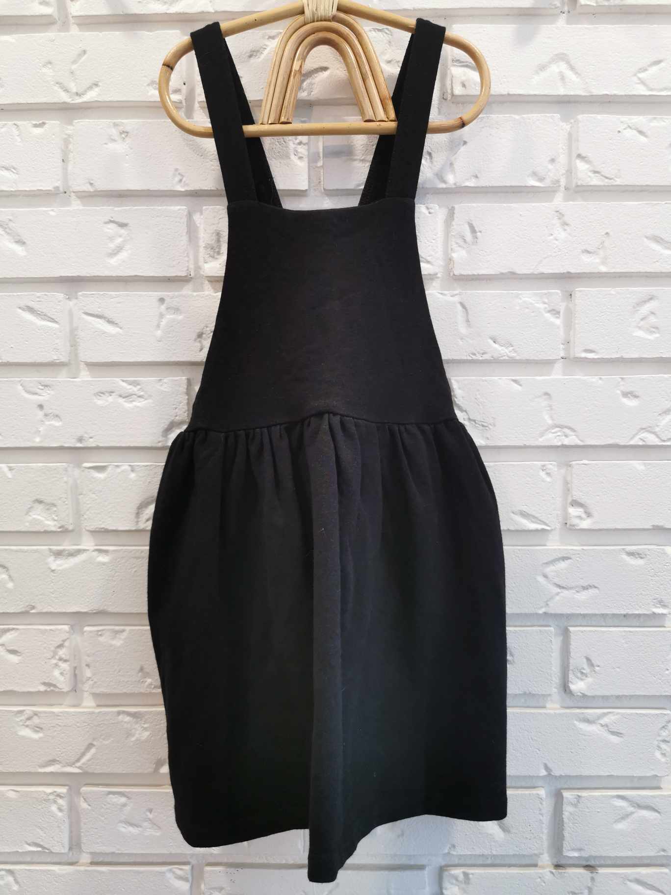 Lil Haven Co Bamboo Cotton Pinafore Skirt in Black (4T)