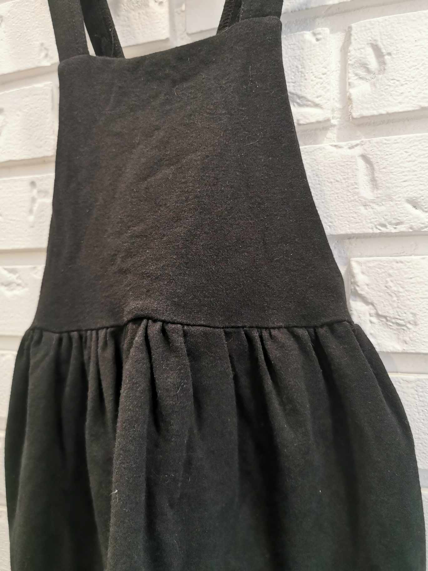 Lil Haven Co Bamboo Cotton Pinafore Skirt in Black (4T)