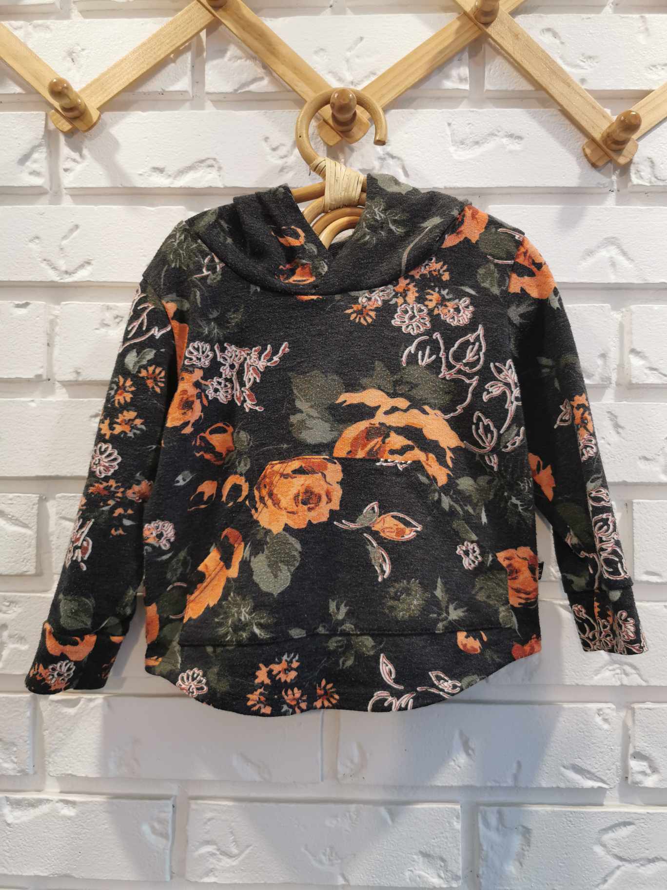 Jax & Lennon Hoodie in Black Florals (12-18)