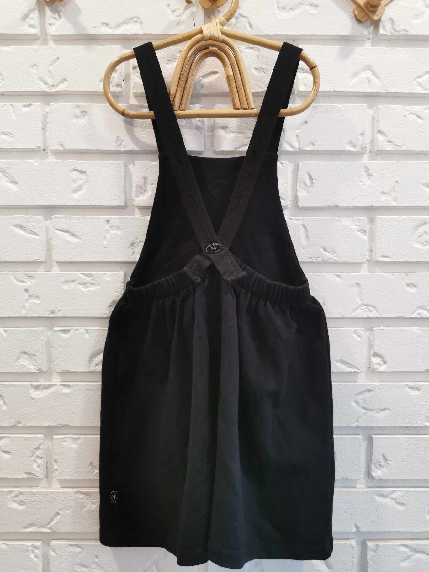 Lil Haven Co Bamboo Cotton Pinafore Skirt in Black (4T)