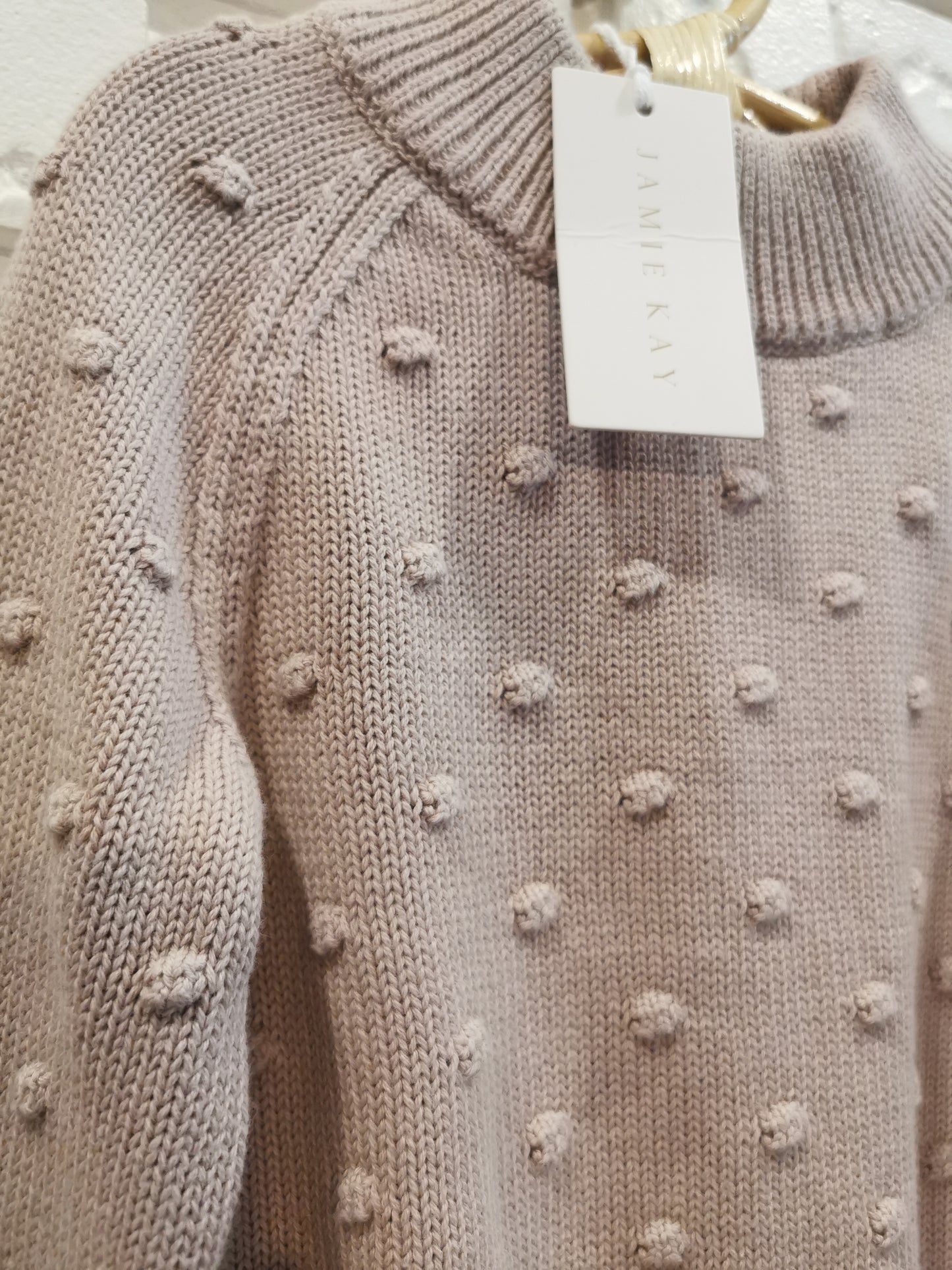 Jamie Kay Dotty Knit Jumper in Rosebud (2T)