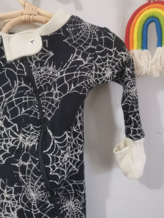 Burt's Bees Baby Footie Sleeper in Spider Web (NB)