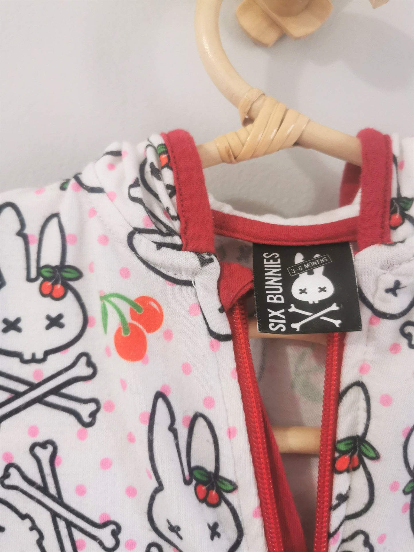 Six Bunnies Hooded Romper (3-6)