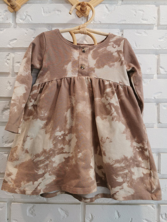 Jax & Lennon Bamboo Cotton Peplum Dress in Tan Stonewash (12-18)