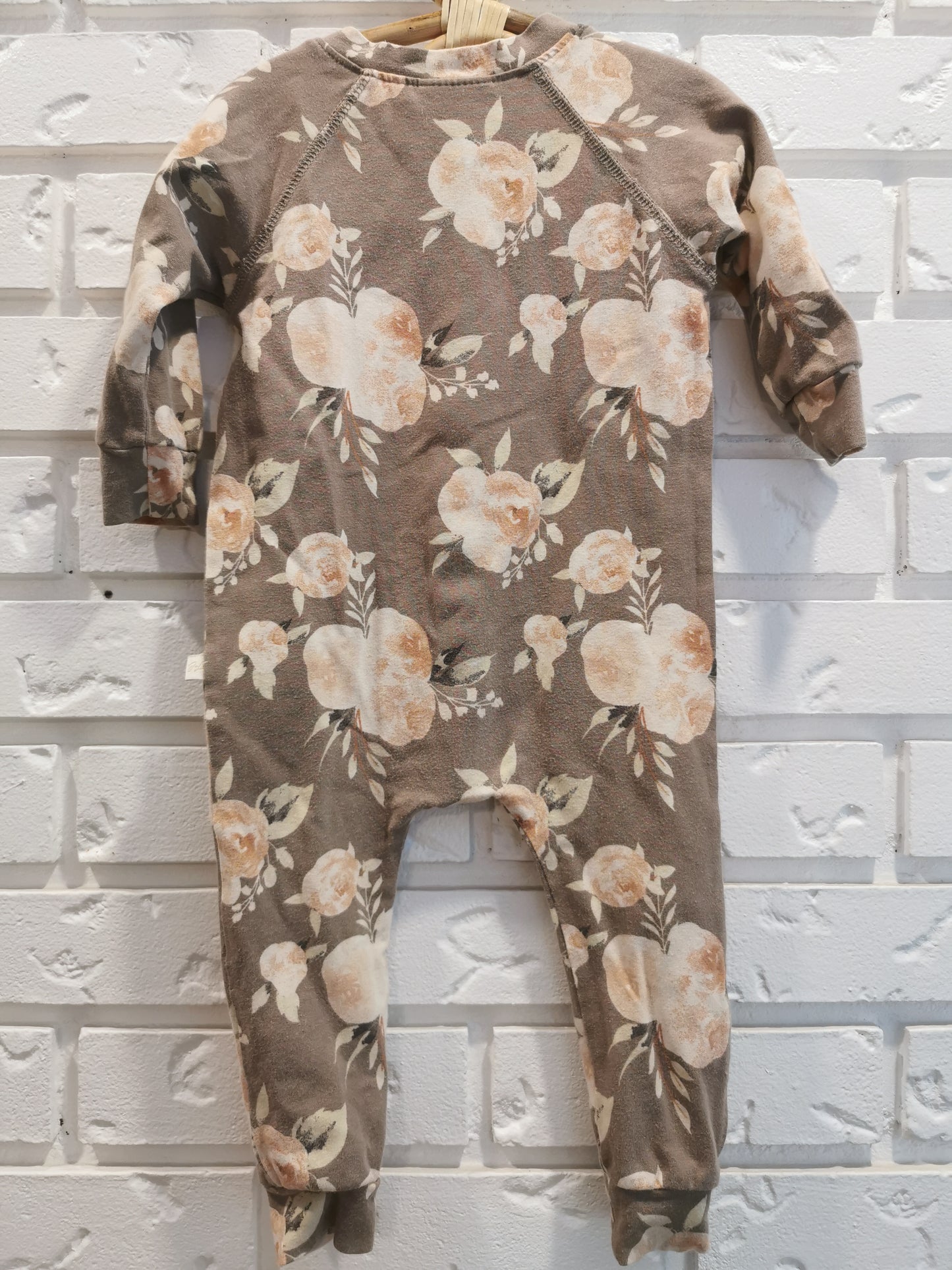 Jax & Lennon Cotton Bamboo Lounge Suit in Grey Floral (18-24)