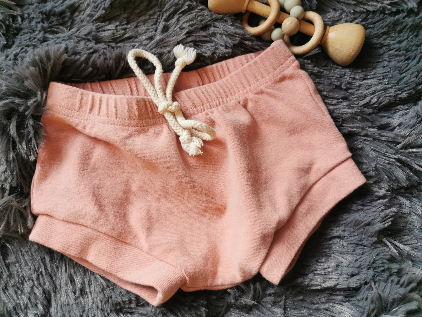 Mebie Baby Cotton Shorts in Dusty Rose (18)