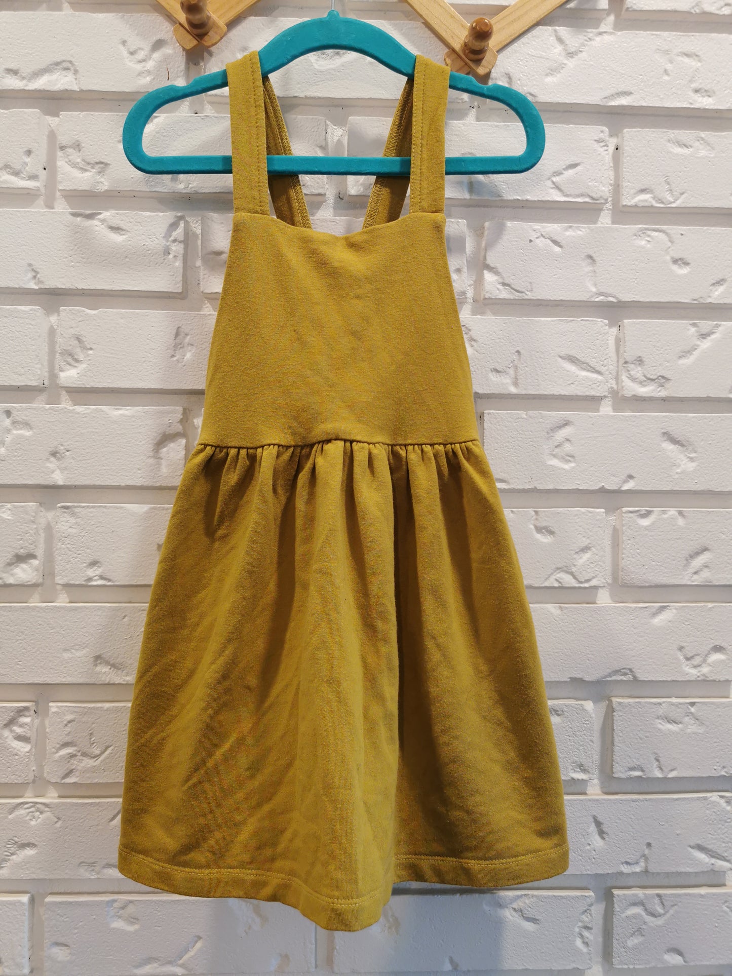 Lil Haven Co Bamboo Cotton Pinafore Skirt in Mustard (3T)