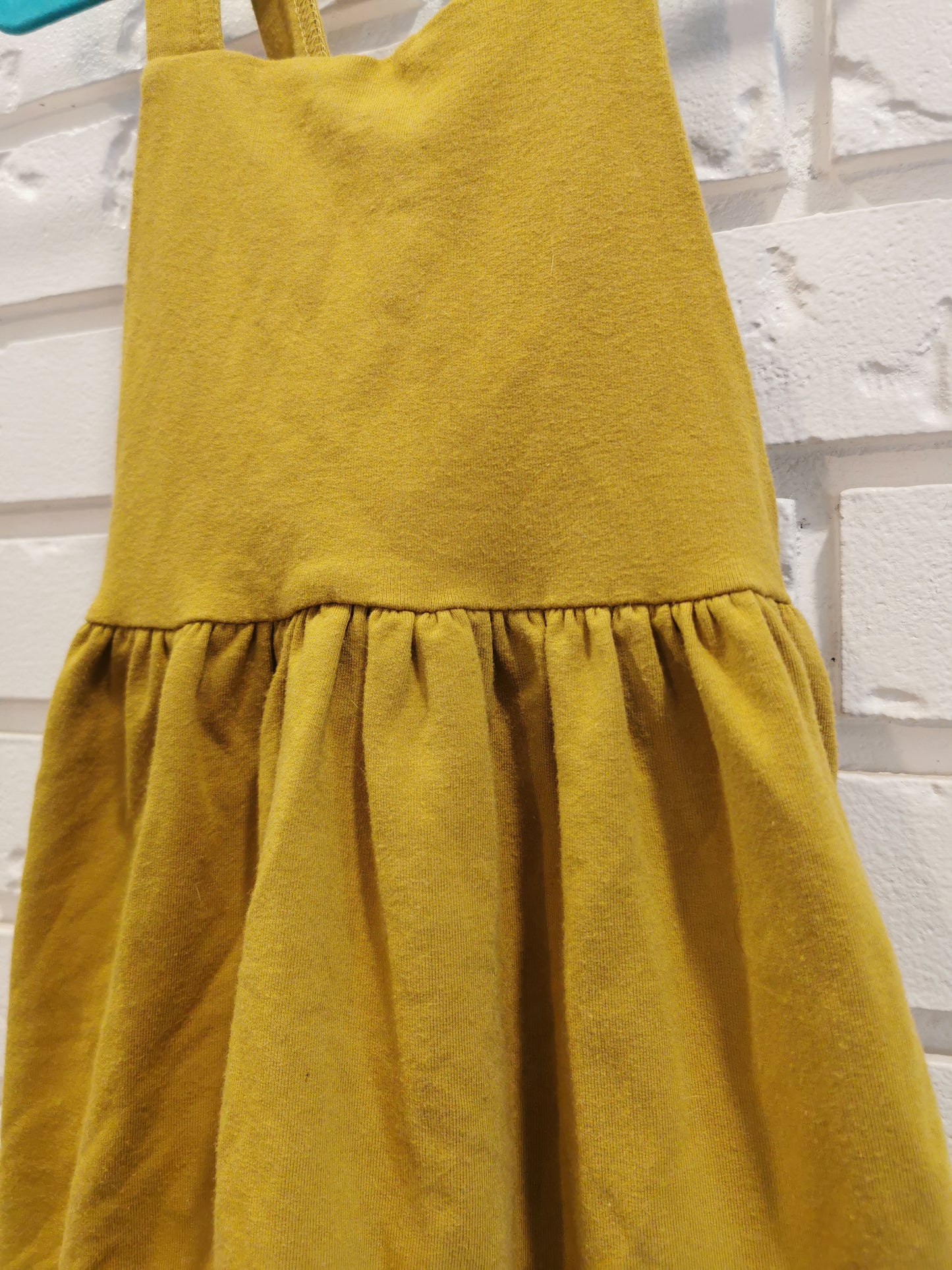 Lil Haven Co Bamboo Cotton Pinafore Skirt in Mustard (3T)