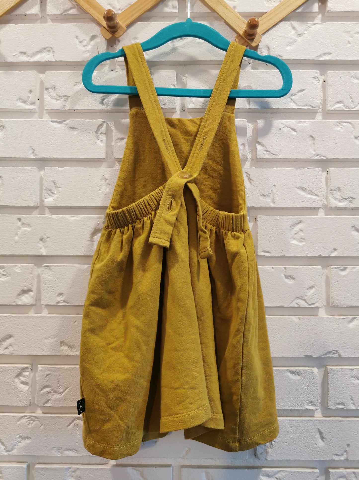 Lil Haven Co Bamboo Cotton Pinafore Skirt in Mustard (3T)