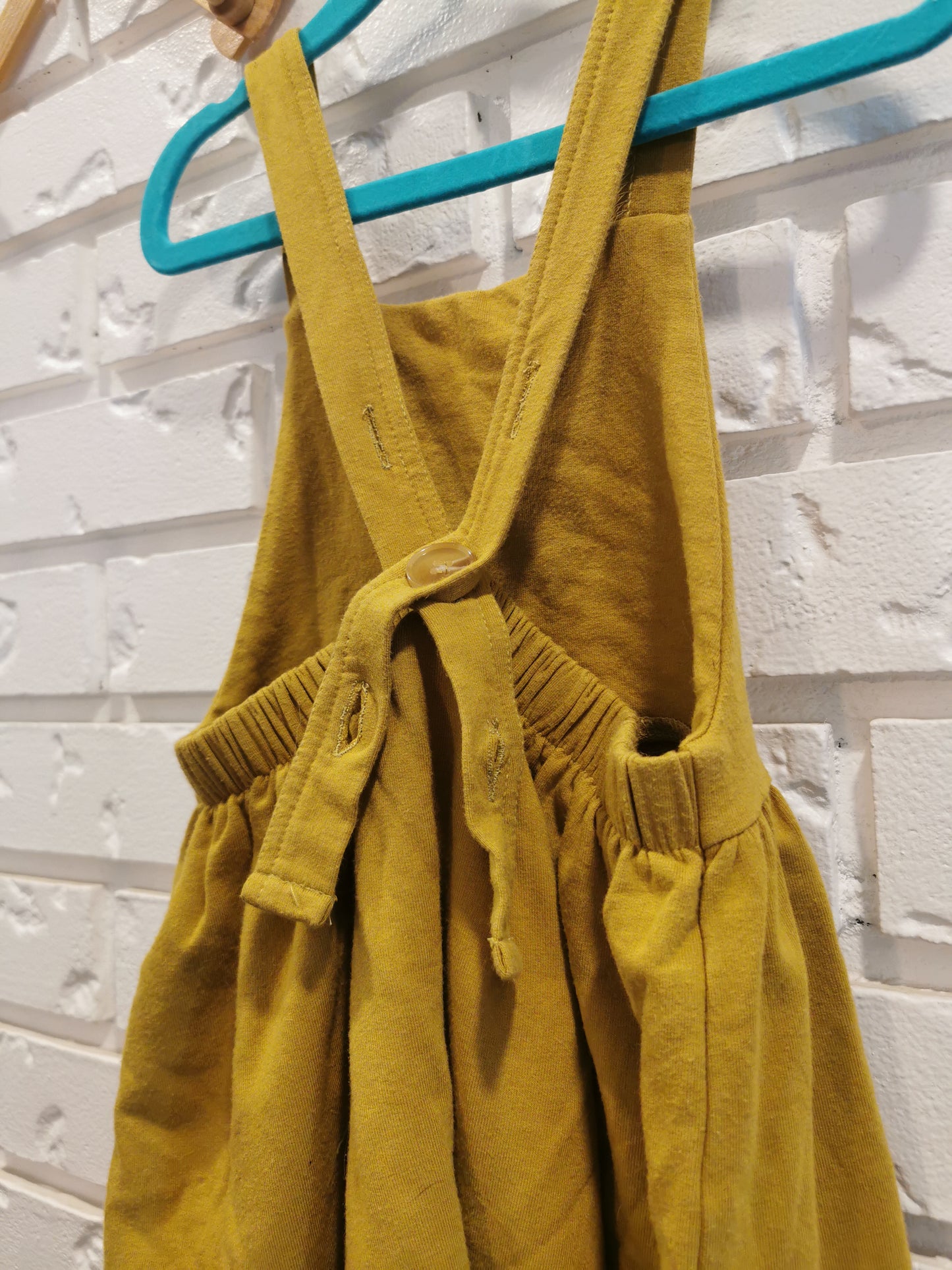 Lil Haven Co Bamboo Cotton Pinafore Skirt in Mustard (3T)