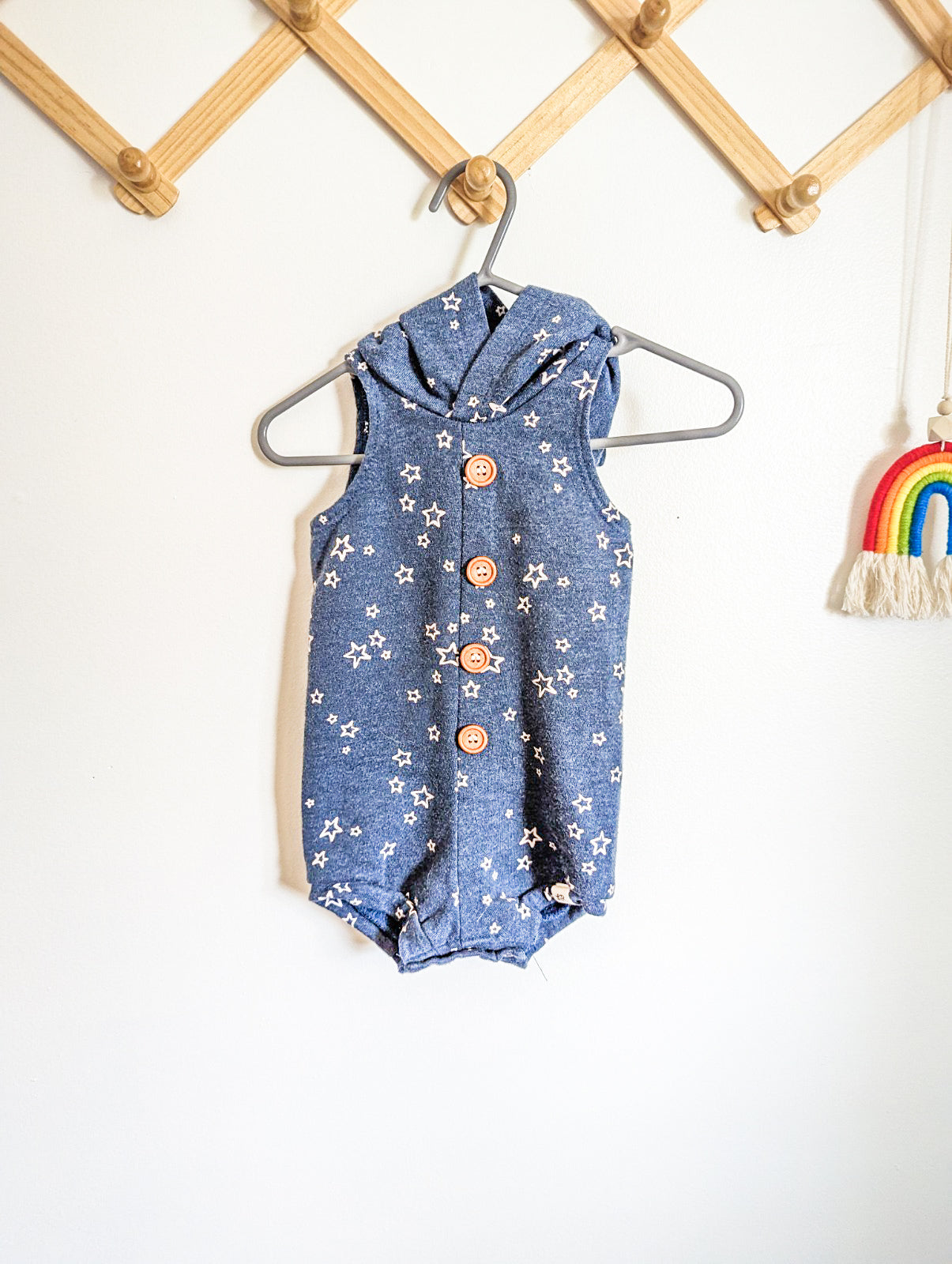 Lulu & Roo Sleeveless Hoodie Romper (3-6)