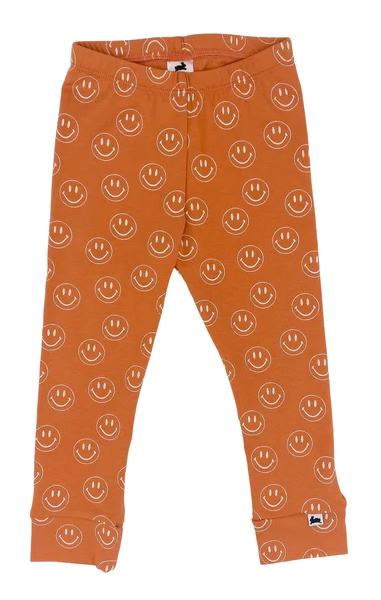 Little & Lively Orange Smilies Leggings (9-12, 12-18, 18-24, 2T)